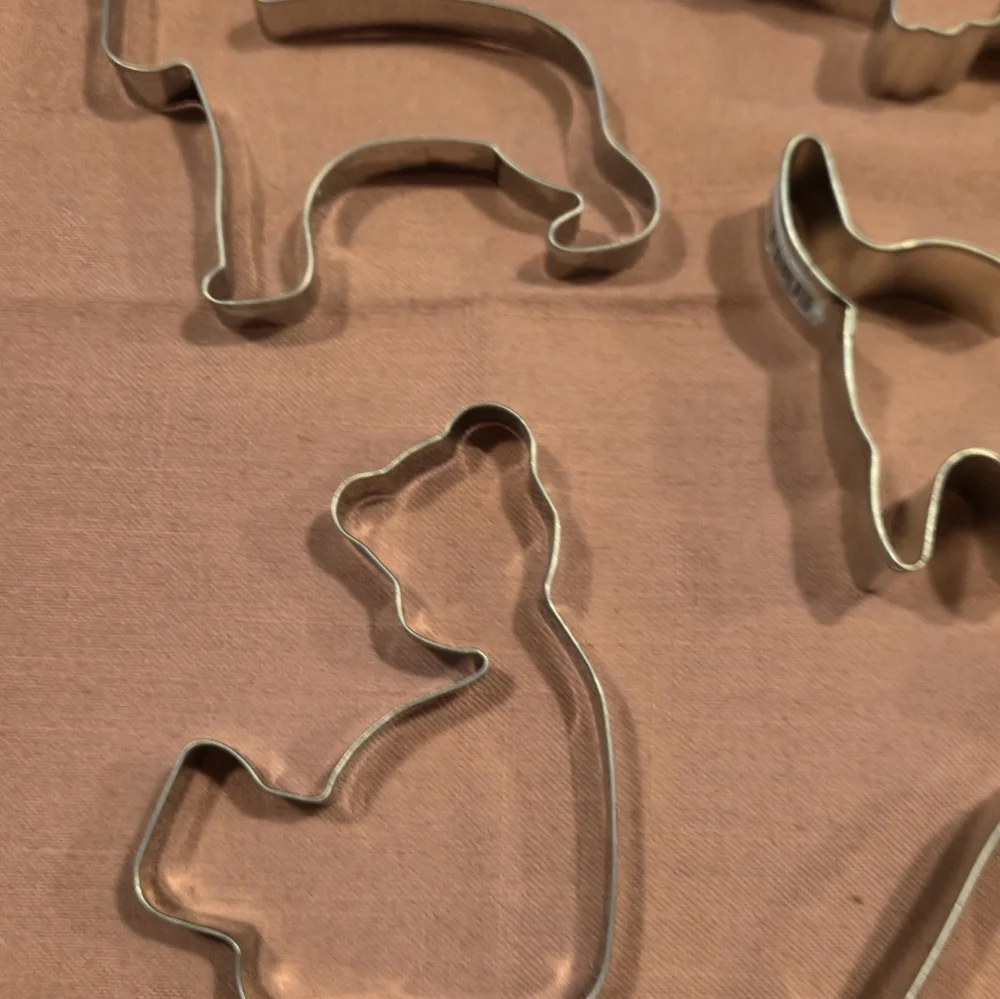 Bundle of 13 Metal Cookie Cutters Animals Dinosaurs Fox Turtle Owl Cat Bear Duck